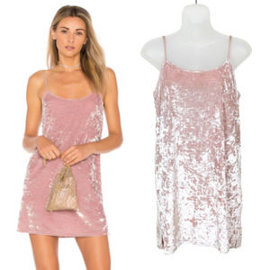 SHOW ME YOUR MUMU Rose Crushed Velvet Tiffany Slip Dress Mini Women's Small